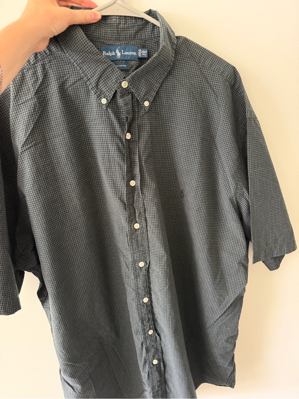 Ralph Lauren Men's Short-Sleeve Button-Down Shirt - Black Check 2XLT